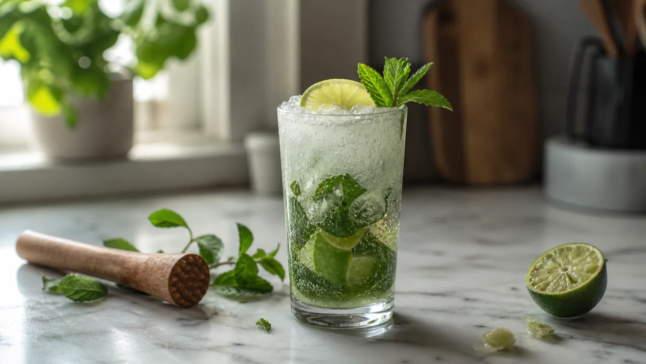 Redaktionell bild av alkoholfri mojito