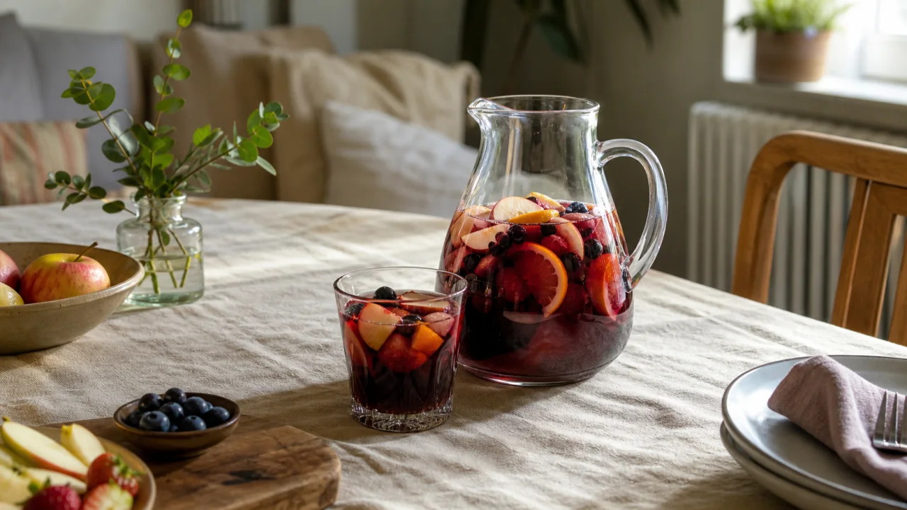 Redaktionell bild av alkoholfri sangria