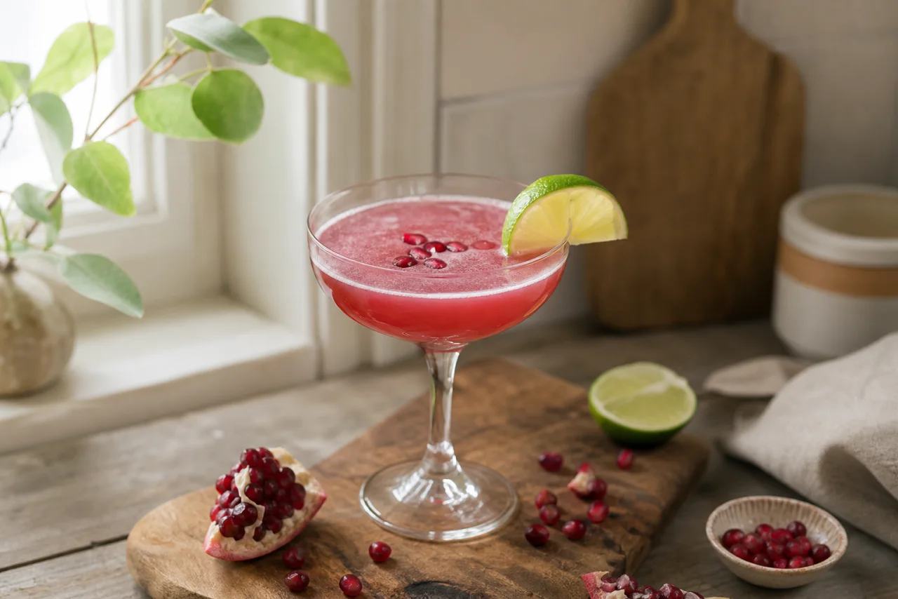 Redaktionell bild av granatäpple margarita