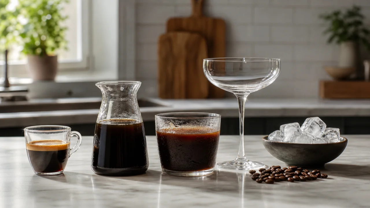 Redaktionell bild av kaffe till cocktails