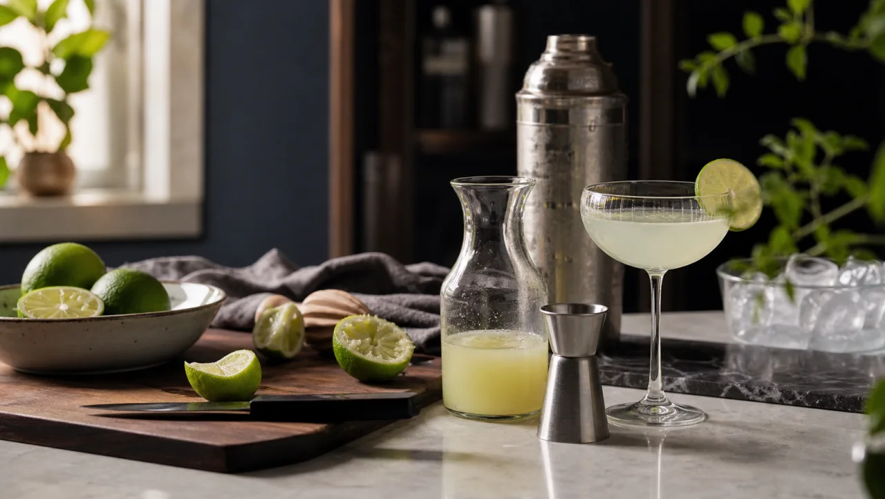 Redaktionell bild av limejuice i cocktails