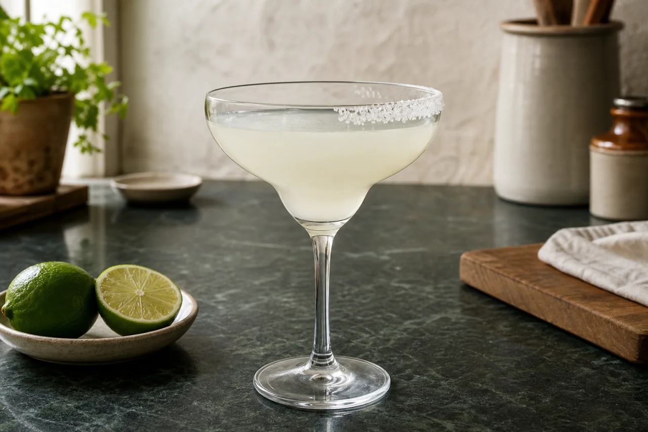 Redaktionell bild av margarita med saltkant