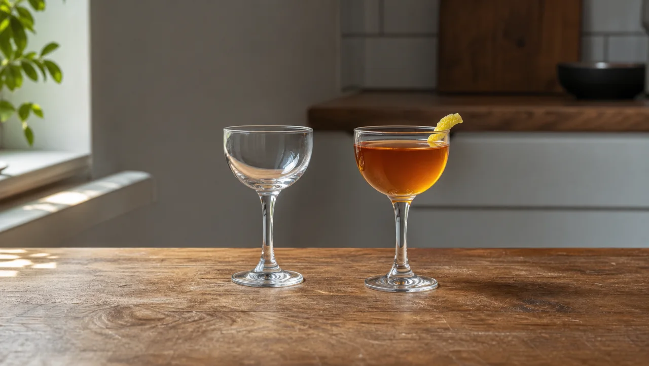 Redaktionell bild av nick & nora-glas